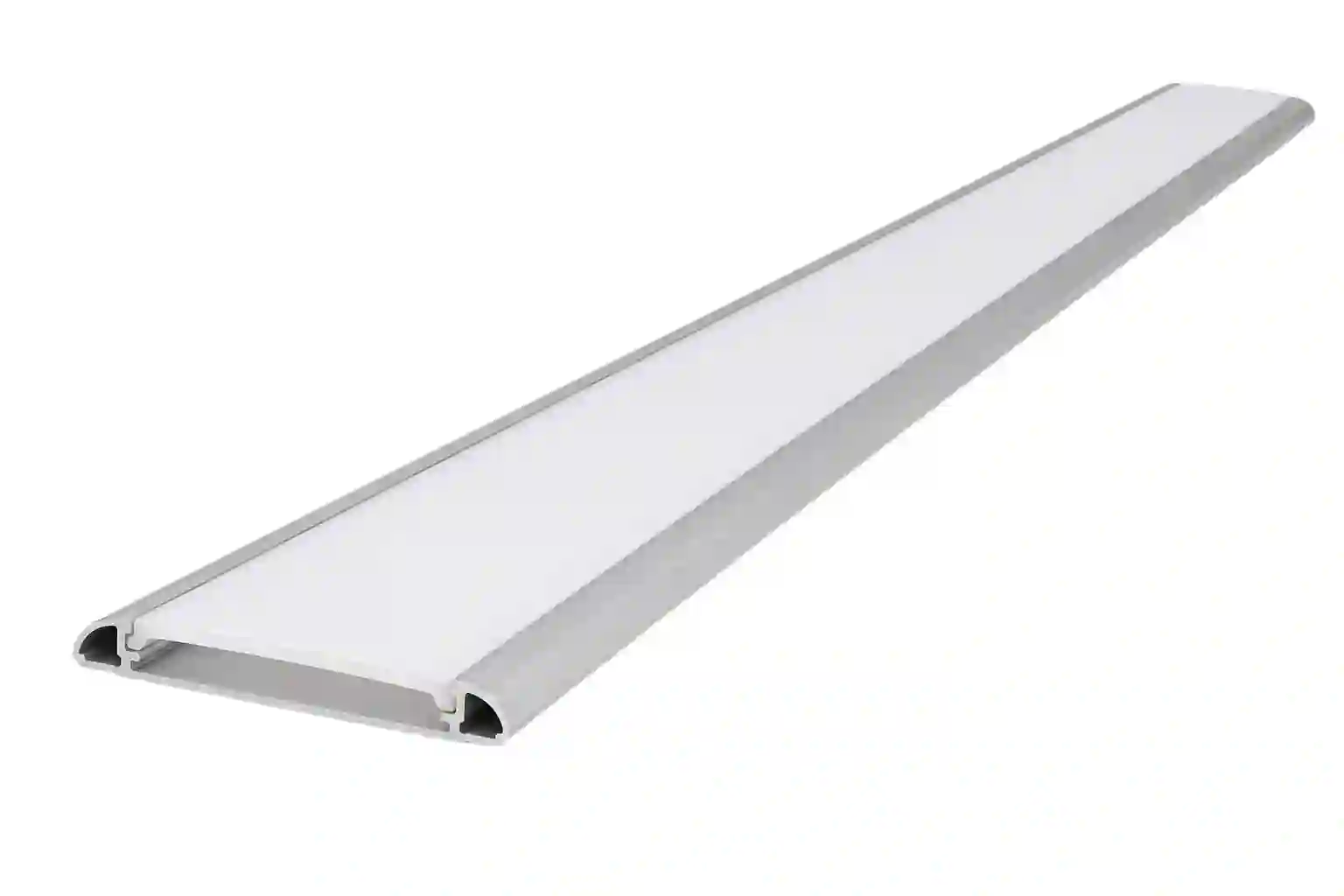 Hliníkový LED profil BIG STOS BS40 stříbrný 39,1x8,8mm s mléčným difuzorem pohled ze strany